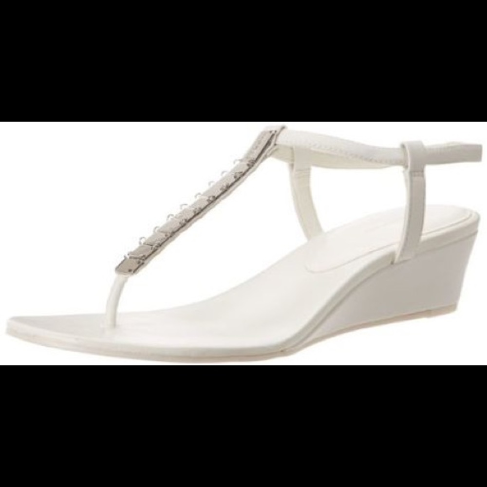BCBGeneration white sandal with silver accent